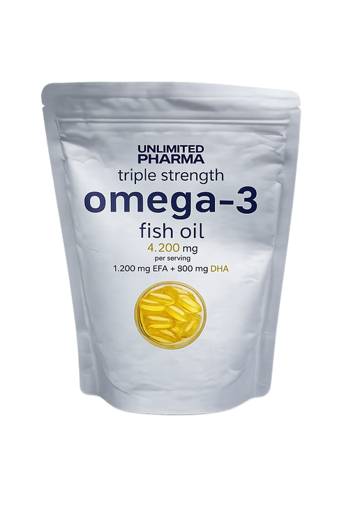Omega-3 Fish Oil 4,200Mg - 300 Softgels - Unlimited Pharma - Salud y Vitaminas